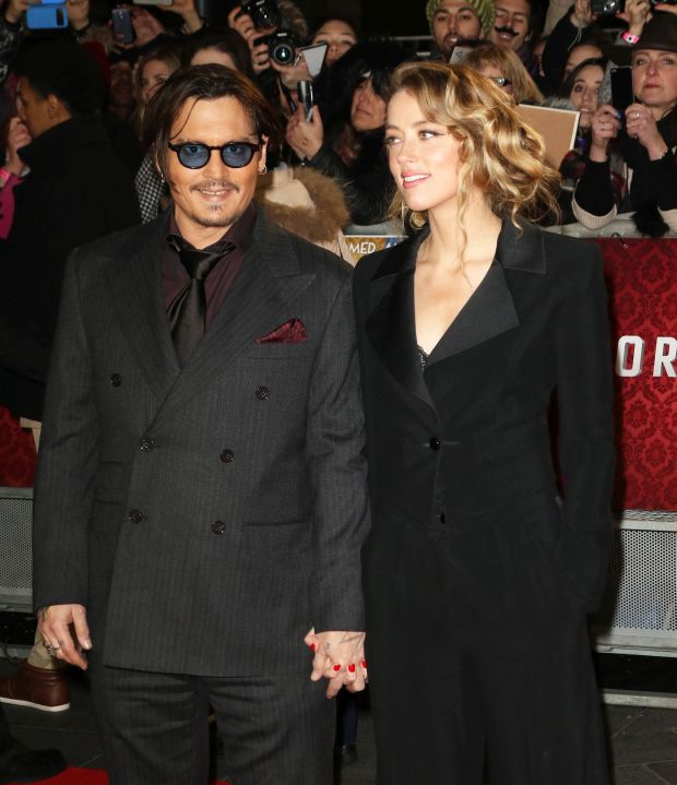 Celebrities arrive on the red carpet for the 'Mortdecai' UK film premiere at Leicester Square in London